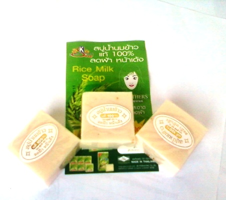 sabun beras susu thailand rice milk soap pemutih wajah alami anti jerawat penghalus kulit murah eceran reseller grosir
